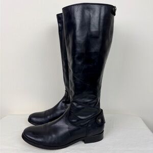 Frye Melissa Button Back Zip Black Boots